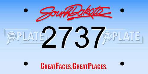 2737 South Dakota License Plate