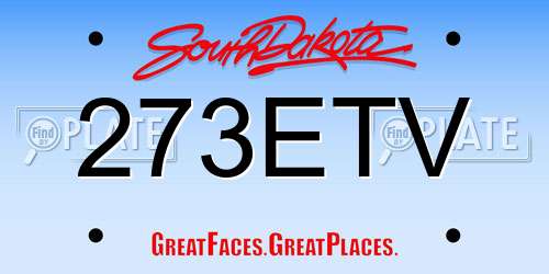 273ETV South Dakota License Plate