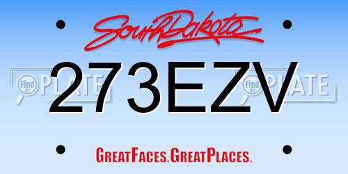 273EZV South Dakota License Plate