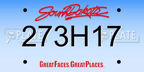 273H17 South Dakota License Plate