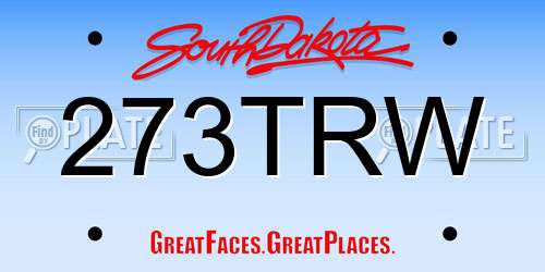 273TRW South Dakota License Plate