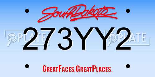 273YY2 South Dakota License Plate