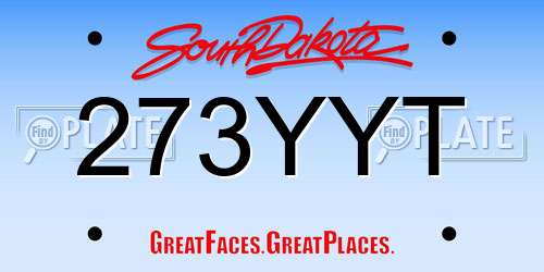273YYT South Dakota License Plate