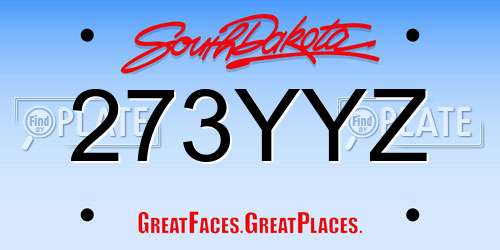 273YYZ South Dakota License Plate