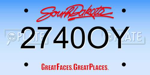 2740OY South Dakota License Plate