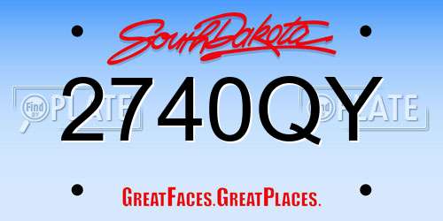 2740QY South Dakota License Plate