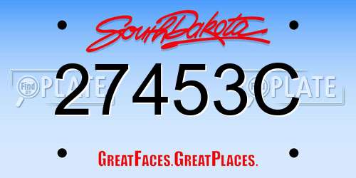 27453C South Dakota License Plate