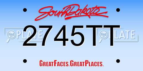 2745TT South Dakota License Plate