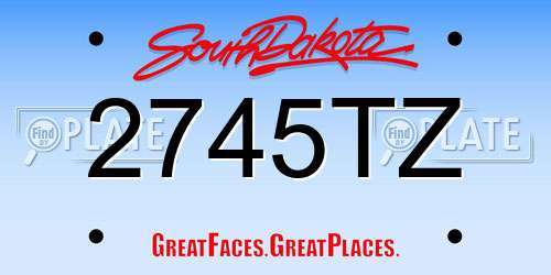 2745TZ South Dakota License Plate