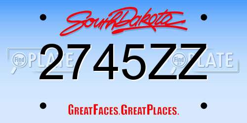 2745ZZ South Dakota License Plate
