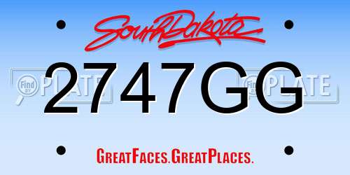2747GG South Dakota License Plate