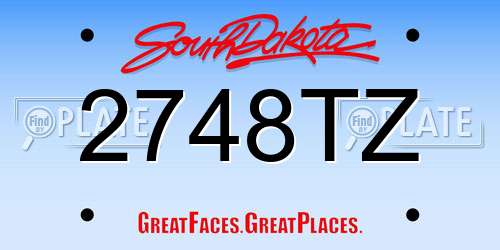 2748TZ South Dakota License Plate