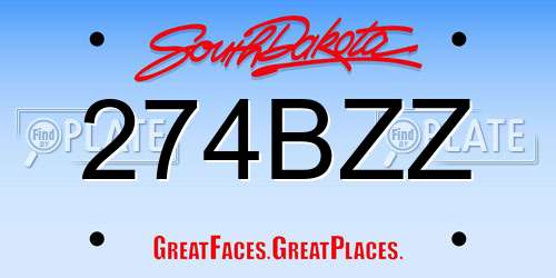 274BZZ South Dakota License Plate