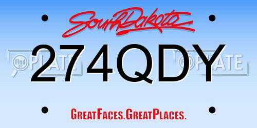 274QDY South Dakota License Plate