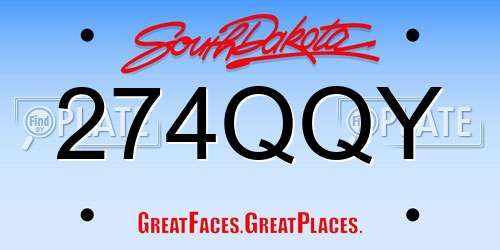 274QQY South Dakota License Plate