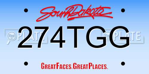 274TGG South Dakota License Plate