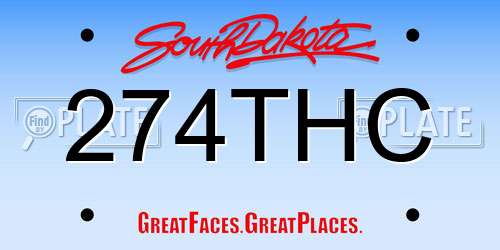 274THC South Dakota License Plate