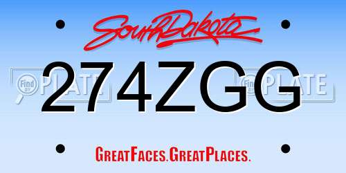 274ZGG South Dakota License Plate