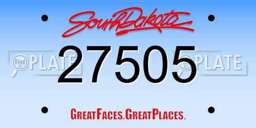 27505 South Dakota License Plate