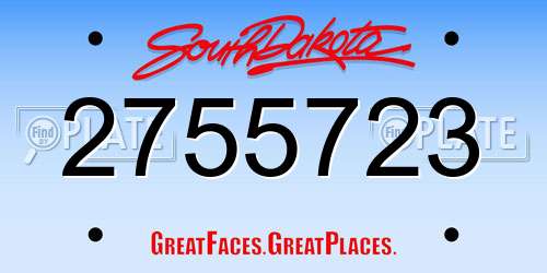 2755723 South Dakota License Plate