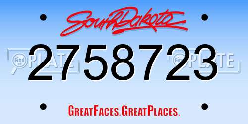 2758723 South Dakota License Plate