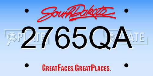 2765QA South Dakota License Plate
