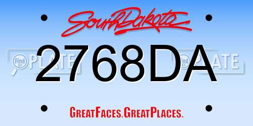 2768DA South Dakota License Plate