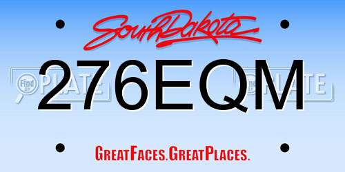 276EQM South Dakota License Plate