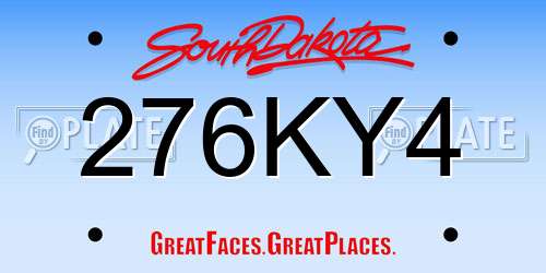 276KY4 South Dakota License Plate