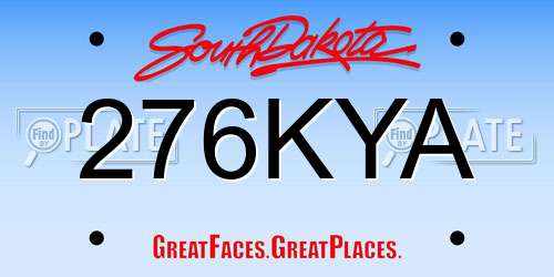 276KYA South Dakota License Plate
