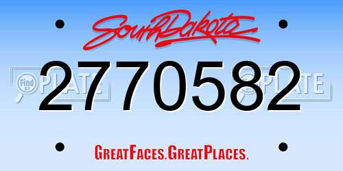 2770582 South Dakota License Plate