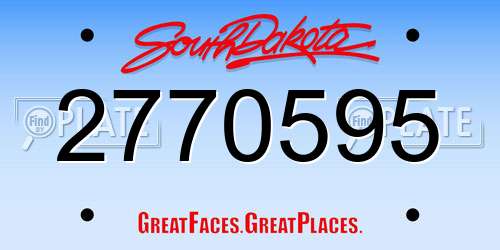 2770595 South Dakota License Plate