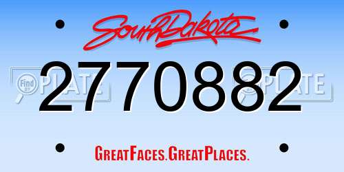 2770882 South Dakota License Plate