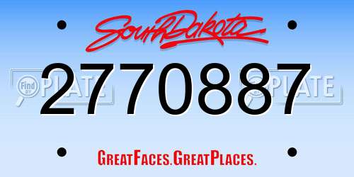 2770887 South Dakota License Plate