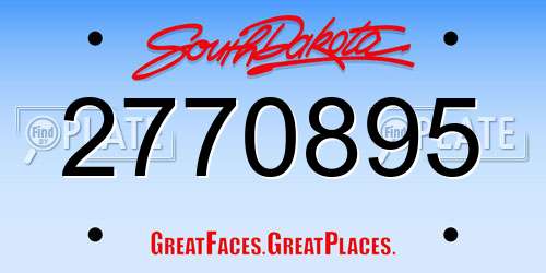 2770895 South Dakota License Plate