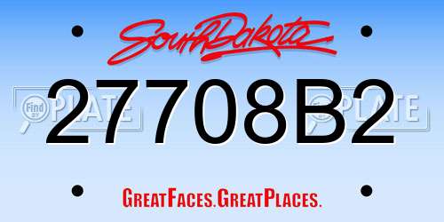 27708B2 South Dakota License Plate
