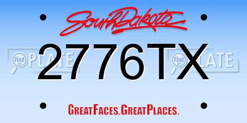2776TX South Dakota License Plate