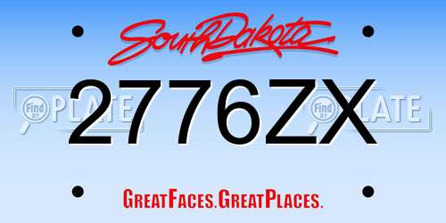 2776ZX South Dakota License Plate