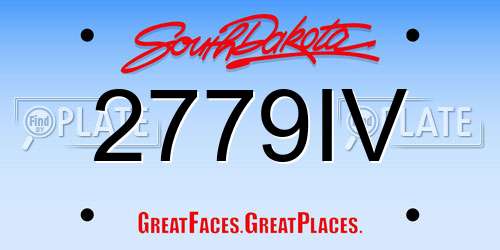 2779IV South Dakota License Plate