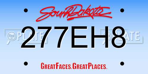277EH8 South Dakota License Plate