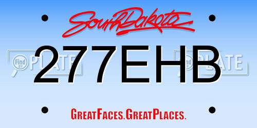 277EHB South Dakota License Plate