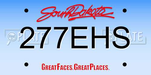 277EHS South Dakota License Plate