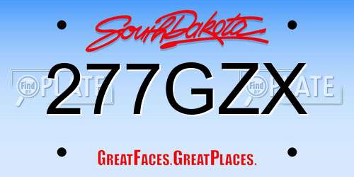 277GZX South Dakota License Plate