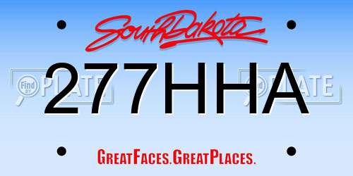 277HHA South Dakota License Plate