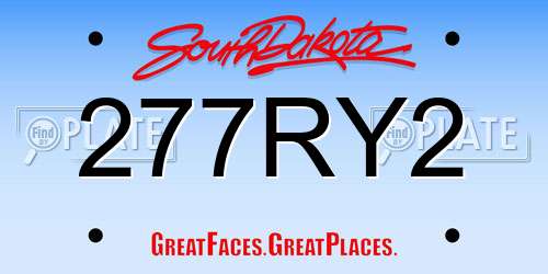 277RY2 South Dakota License Plate