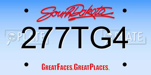 277TG4 South Dakota License Plate