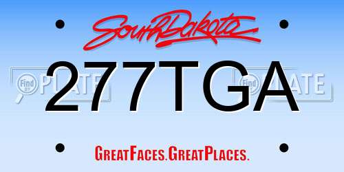 277TGA South Dakota License Plate