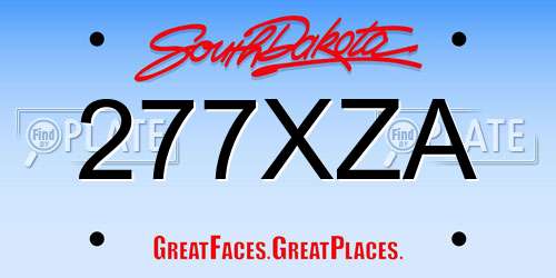 277XZA South Dakota License Plate