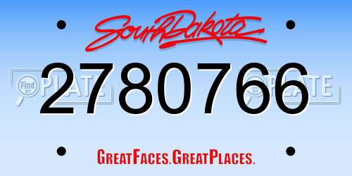 2780766 South Dakota License Plate