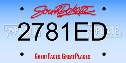 2781ED South Dakota License Plate